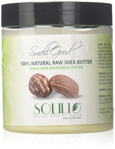 SmellGood - Pure Unrefined Shea Butter, totally natural and organic, ivory color, packed in 16 oz Jar, 1 Unit Beauty & Personal Care SmellGood