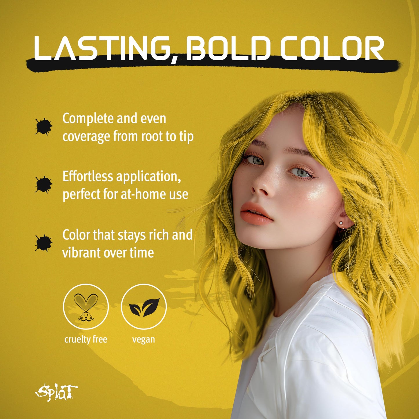SPLAT - Lemon Drop, Semi-Permanent Hair Color (Yellow) Complete Kit with Bleach & Gloves Beauty & Personal Care Splat