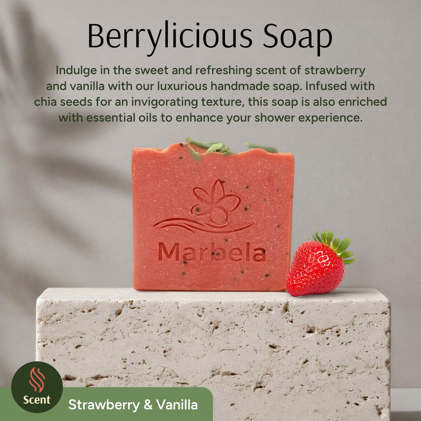 Marbela Cosmetics Handmade Soap Bar - Made in USA, Vegan Friendly, Palm Oil Free, Natural Bar Soap - Gentle Face & Body Soap for Daily Skin Care Beauty & Personal Care Marbela