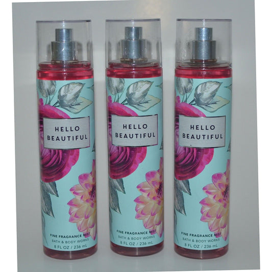 Bath & Body Works Fragrance Mist 3-Pack 8oz Each (Hello Beautiful) Beauty & Personal Care Bath & Body Works