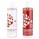 Purezero Flaxseed Oil & Shea Butter Shampoo and Conditioner Set - Curl Care - For Curly Hair Detangle & Defrizz - Zero Sulfates/Parabens/Dyes -100% Beauty & Personal Care Purezero