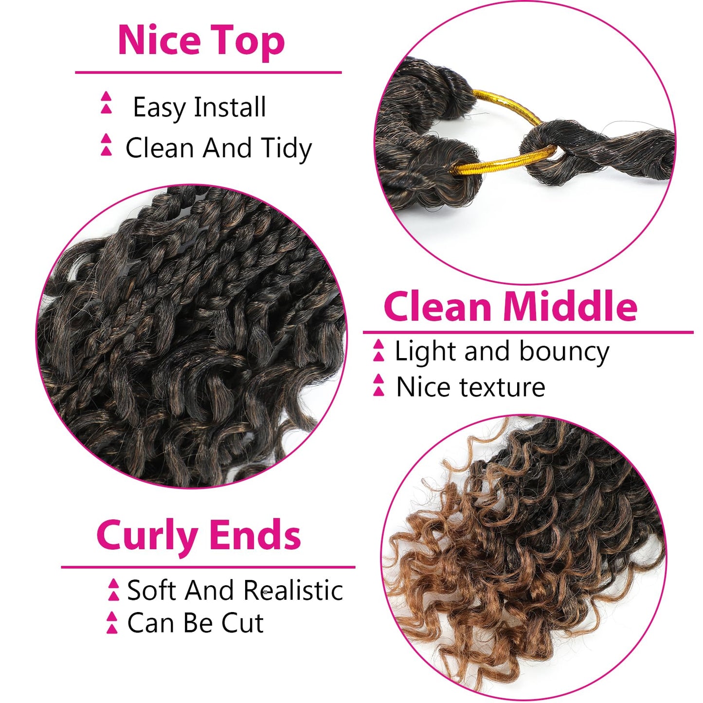 Wodun 14inch Goddess Box Braids Crochet Hair Pre Looped Box-Braids Crochet-Hair with Curly Ends For Black Women Synthetic 3X Bohemian Box Braiding Beauty & Personal Care Wodun