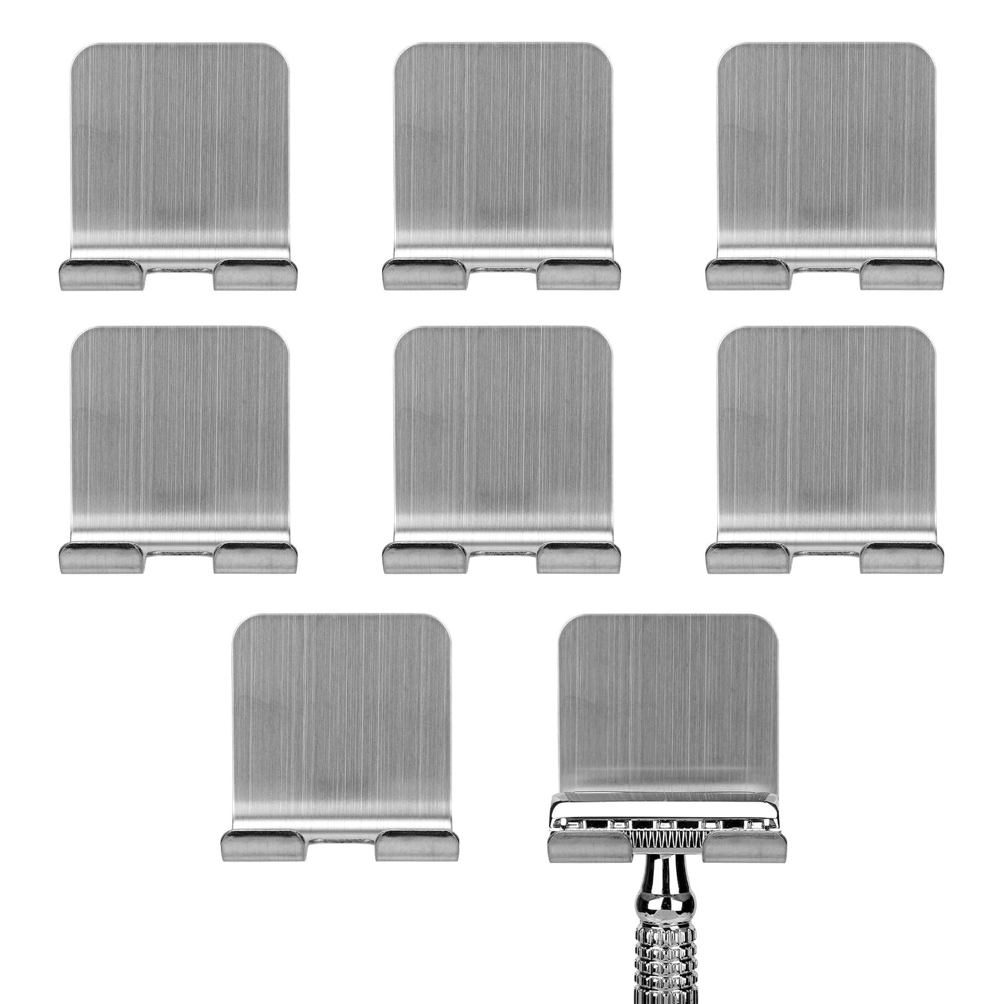 Linkidea Stainless Steel Razor Holder 8 Pack, Shower Wall Mount Shaver Hook No Drill Bathroom Storage Rack Compatible with Safety Razors (Silver) Beauty and Personal Care Linkidea