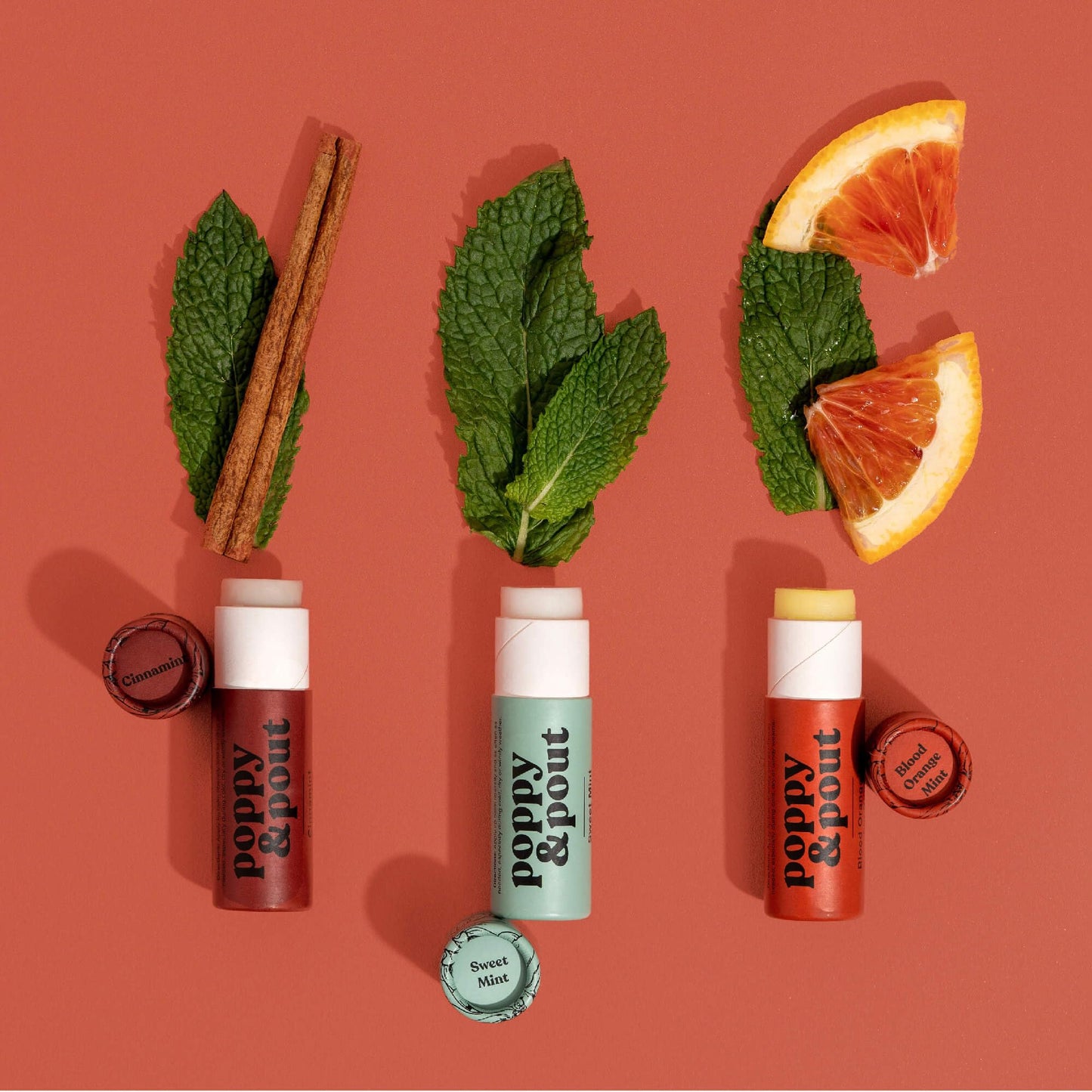 Poppy & Pout Blood Orange Mint Jumbo Lip Balm | All Natural Lip Balms & Moisturizers | Hydrates with Beeswax, Vitamin E, Organic Coconut Oil | Beauty & Personal Care Poppy & Pout