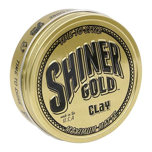 Shiner Gold Clay Pomade | Strong Hold | Matte Finish | Water-based | Coconut Scent, 3.5oz Beauty & Personal Care Shiner Gold Pomade