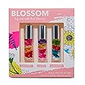 Blossom Roll on Lip Gloss, Scented Clear High Shine Moisturizing Lip Oil, Non Sticky, Infused with Real Flowers, Made in USA, 0.3 fl. oz./9ml, 3 pack Beauty & Personal Care Blossom