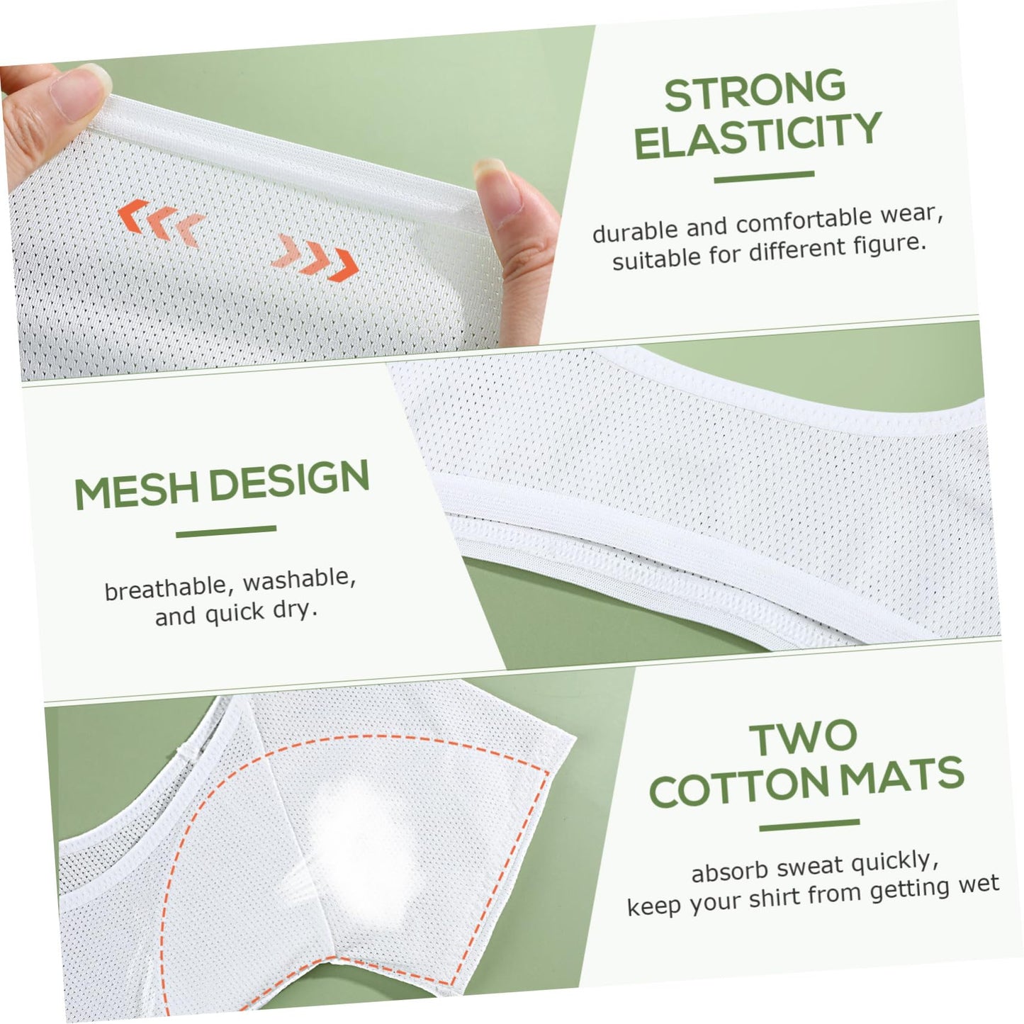 SUPVOX Underarm Sweat Pads - Washable & Breathable Sweat Guard Underwear Vest Short Sleeve Dress Armpit Pads for Women Girls Ladies White Beauty and Personal Care SUPVOX