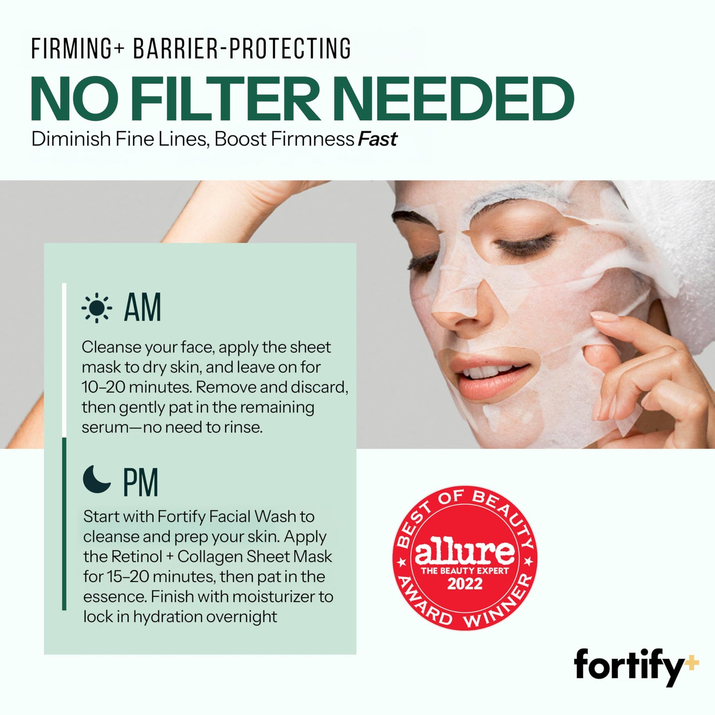 Fortify Skincare Retinol & Collagen Face Mask - 3-in-1: Detox, Treat, Boost - Hydrating, Firming, Anti-Aging - Dermatologist Tested Korean Skin Care Beauty & Personal Care Fortify Skincare