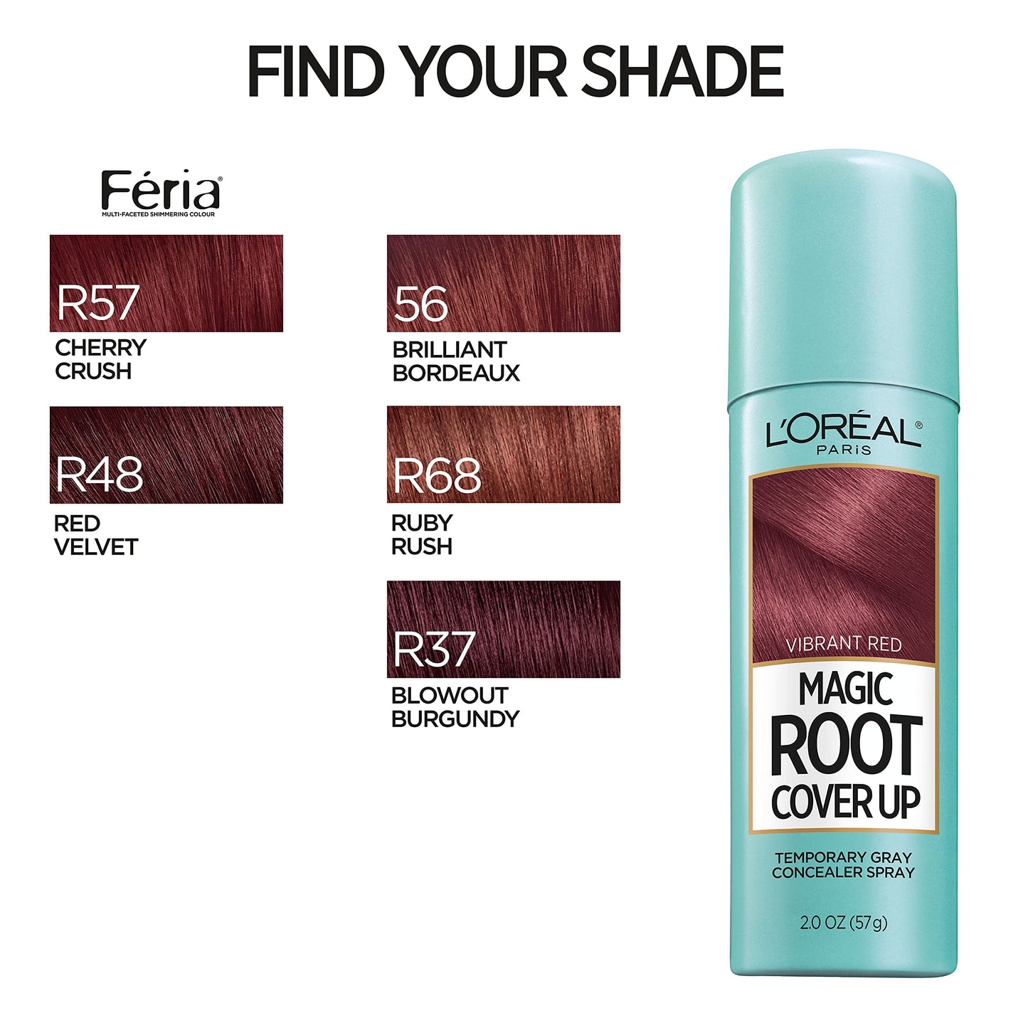 L'Oreal Paris Magic Root Cover Up Temporary Concealer Spray for Gray Hair, Bright Red, 2 Oz Beauty & Personal Care L'Oreal Paris