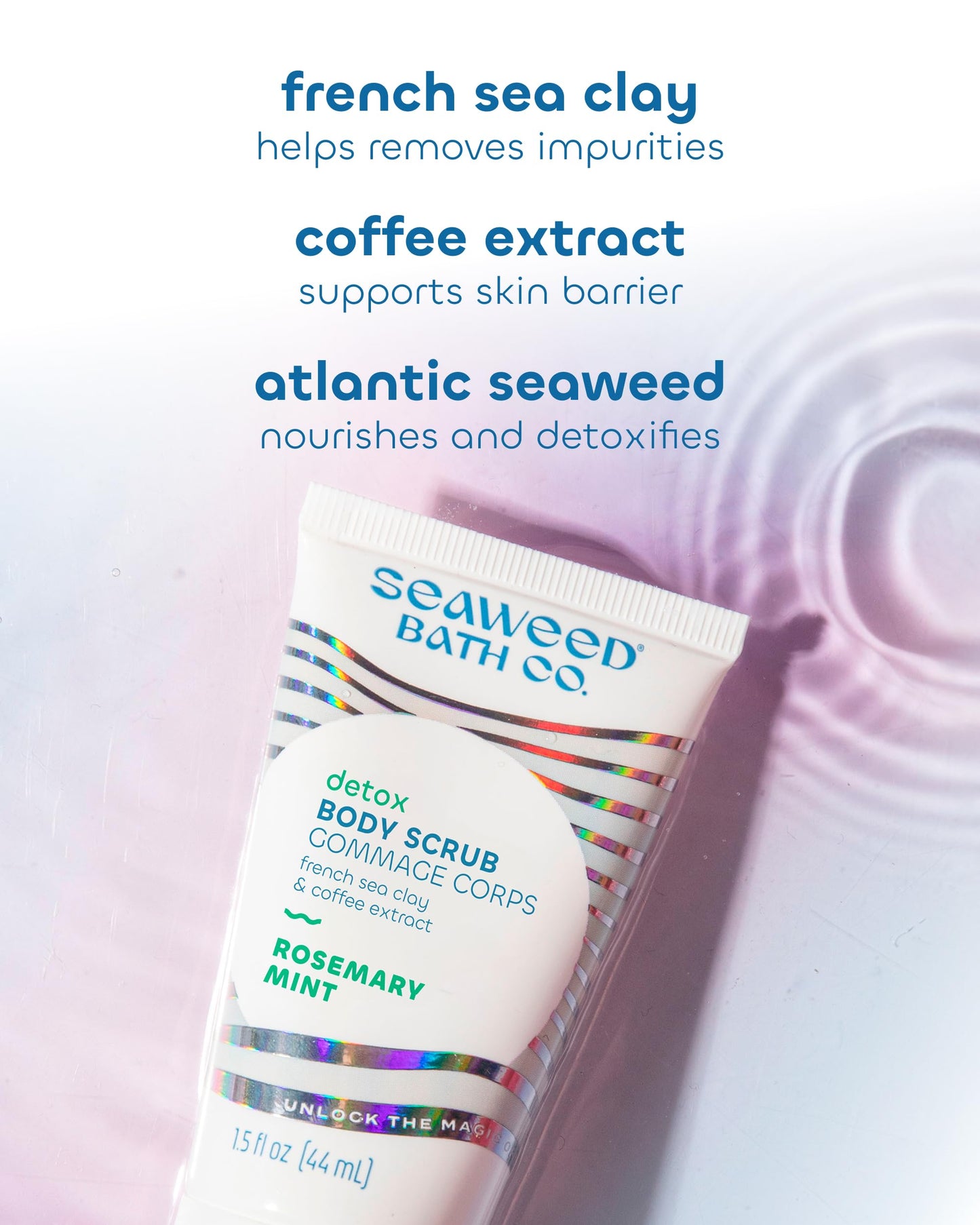 Seaweed Bath Co. Detox Body Scrub - Rosemary Mint - Exfoliating Skin Scrub Removes Dead Skin & Impurities - With French Sea Clay, Coffee Bean Extract Beauty & Personal Care The Seaweed Bath Co.