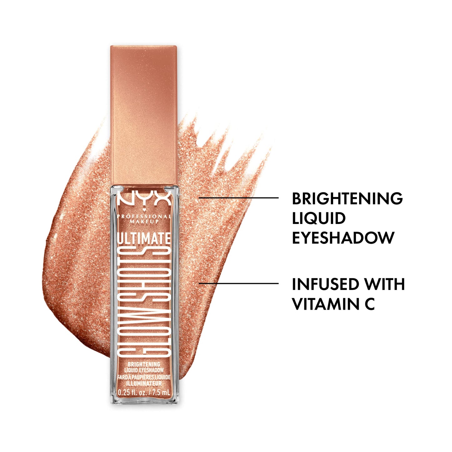 NYX PROFESSIONAL MAKEUP Ultimate Glow Shots, Liquid Eyeshadow, Long-Lasting Shimmer Eye Shadow with Vitamin C - Twisted Tangerine Beauty & Personal Care NYX PROFESSIONAL MAKEUP