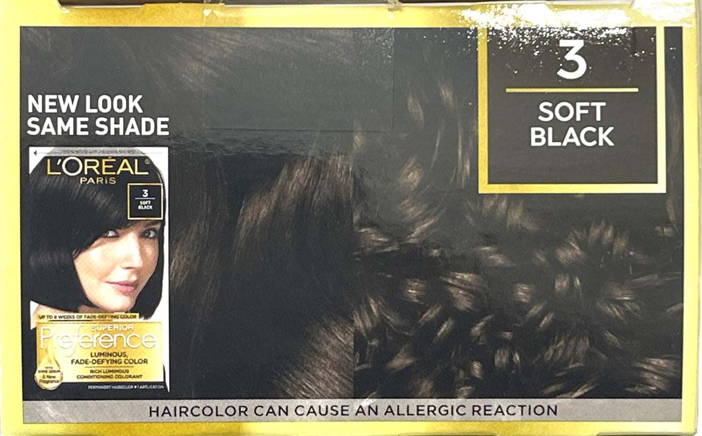 L’Oreal ParisPref Haircol 3 Soft Black Size 1ct Preference Hair Color Soft Black #3 Beauty & Personal Care L'Oreal Paris