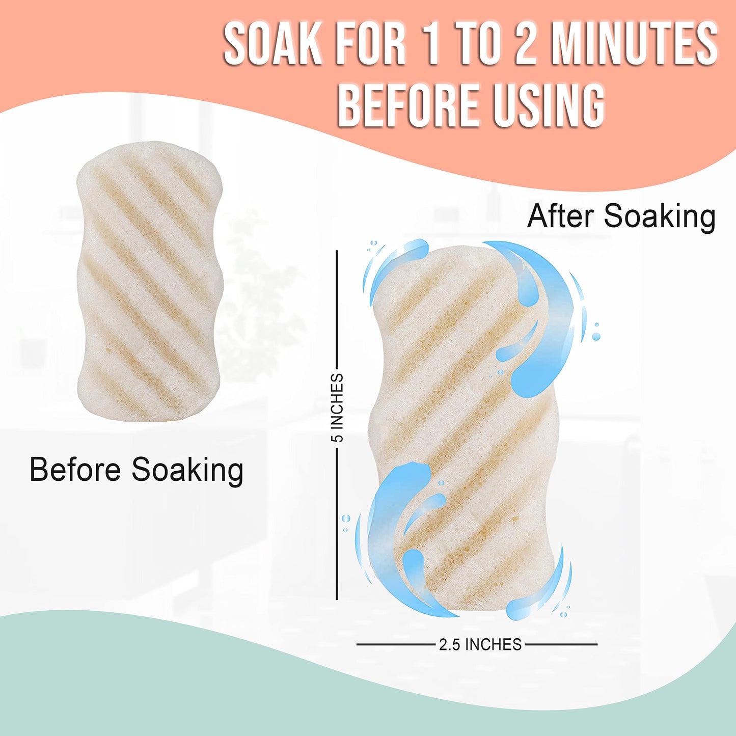 Pure SOL. Konjac Exfoliating Bath Sponge - Original Exfoliator Sponge - Konjac Sponge for Sensitive Skin - Deep Cleansing, Clean Pores, Remove Beauty and Personal Care pureSOL