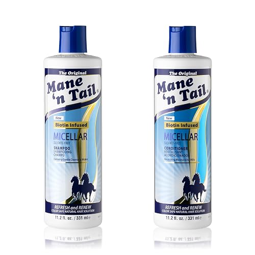 Mane 'n Tail Micellar Shampoo & Conditioner Sulfate Free with Biotin for Oily Hair, Build Up, and Hard Water to Detox and Clarify 11.2 fl oz 2-Pack Beauty & Personal Care Mane 'n Tail