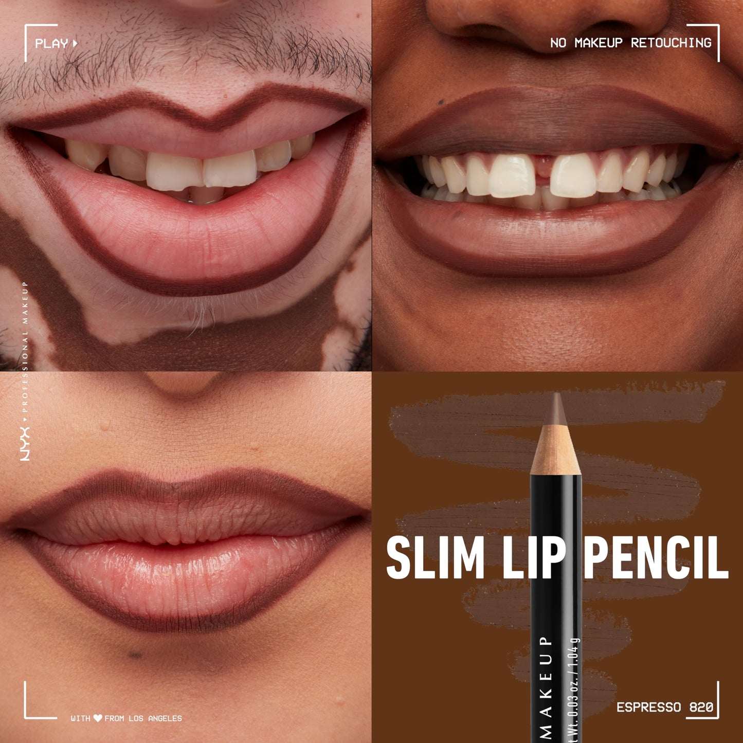 NYX PROFESSIONAL MAKEUP Slim Lip Pencil, Long-Lasting Creamy Lip Liner - Espresso Beauty & Personal Care NYX PROFESSIONAL MAKEUP