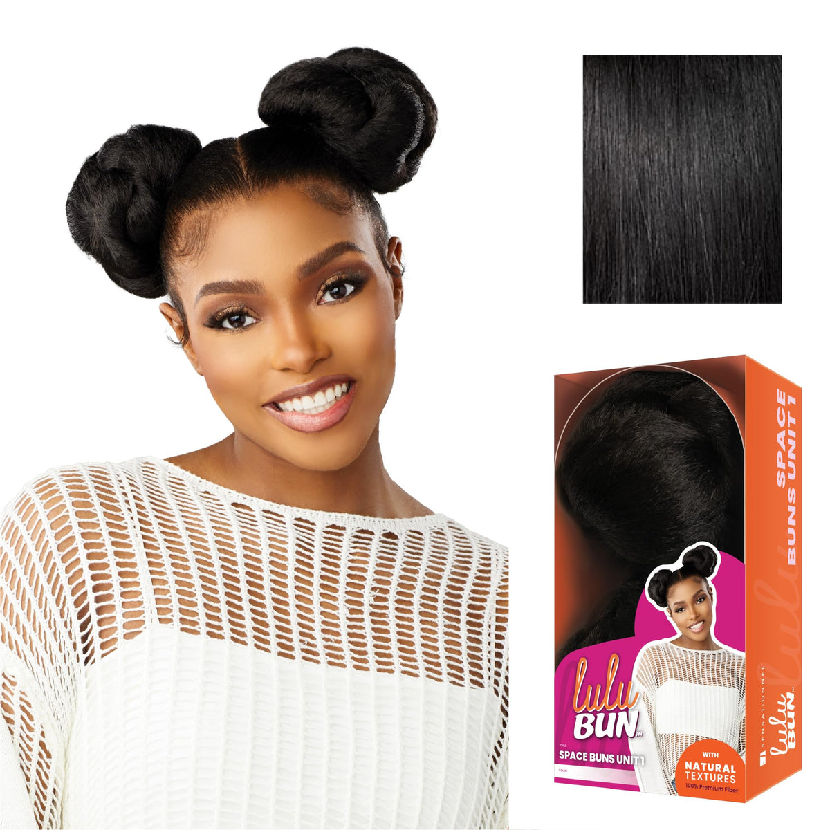 Sensationnel Lulubun Updo Hairextensions-Space Buns Unit 1,1 JETBLACK