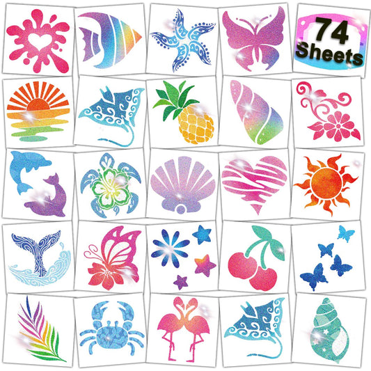 CHARLENT Glitter Temporary Tattoos for Aloha Party Decoration Beauty and Personal Care CHARLENT Default Title