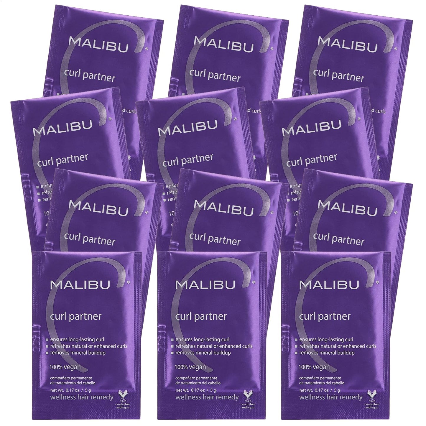 Malibu C Curl Partner Wellness Remedy (12 Packets) - Removes Mineral Build up for Healthier + Bouncier Curly Hair - Contains Gentle Antioxidants Beauty & Personal Care Malibu C