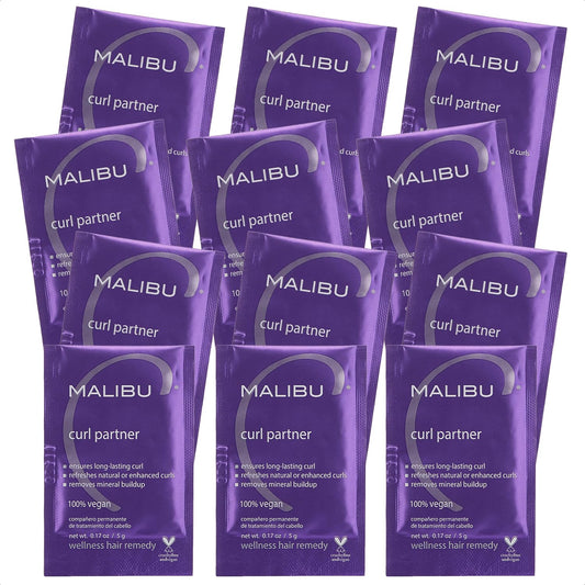Malibu C Curl Partner Wellness Remedy (12 Packets) - Removes Mineral Build up for Healthier + Bouncier Curly Hair - Contains Gentle Antioxidants Beauty & Personal Care Malibu C