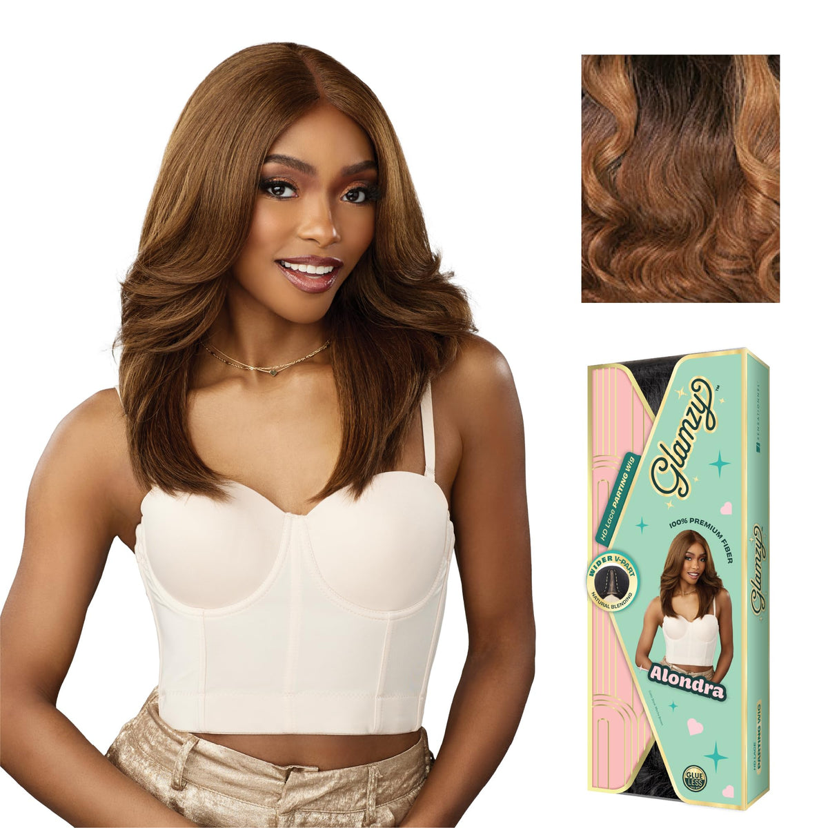 Sensationnel Glamzy Lace Part Wig-Alondra, MP/HAZEL