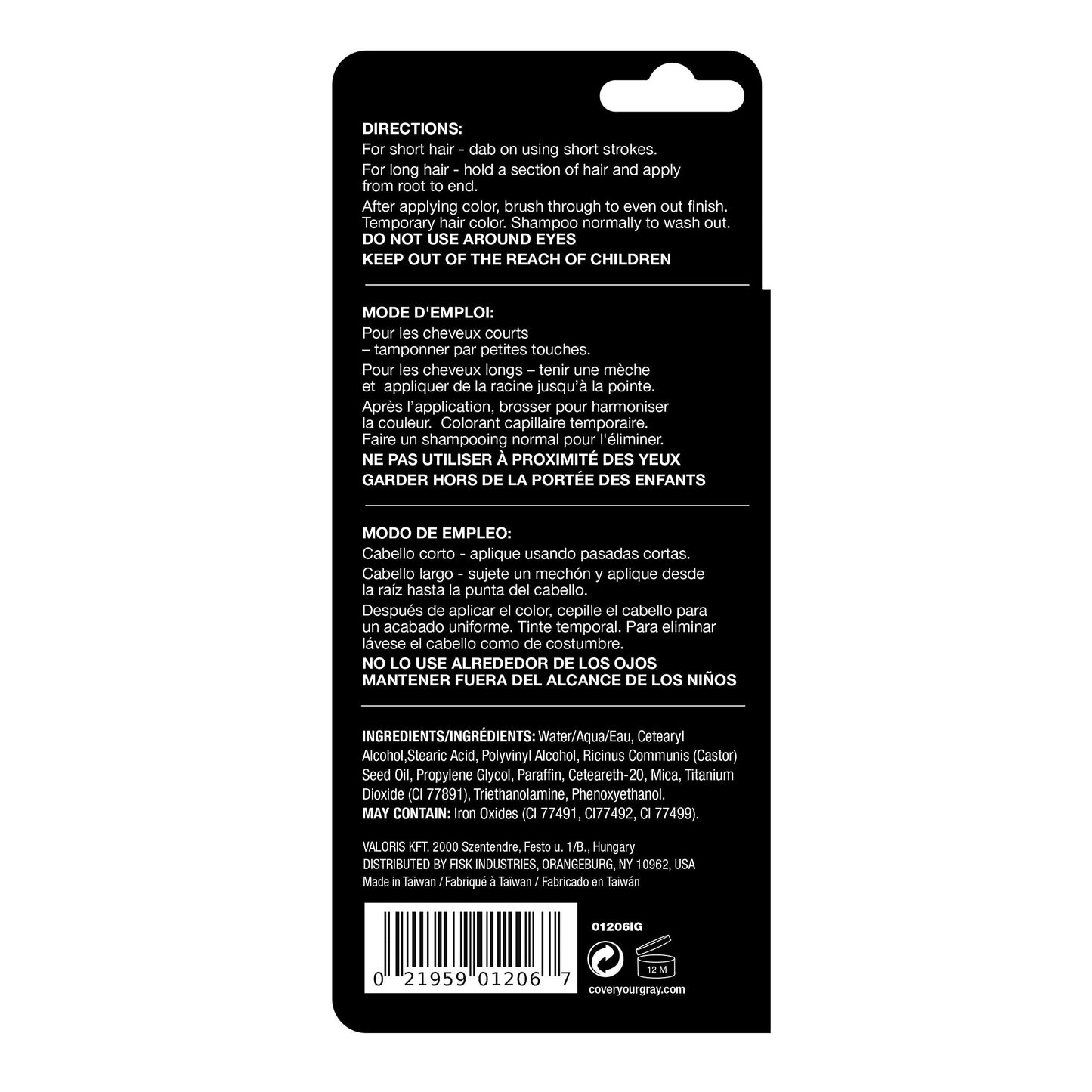 Cover Your Gray Pro-Growth Hair Touch-up with Castor Oil - Jet Black Beauty & Personal Care Cover Your Gray
