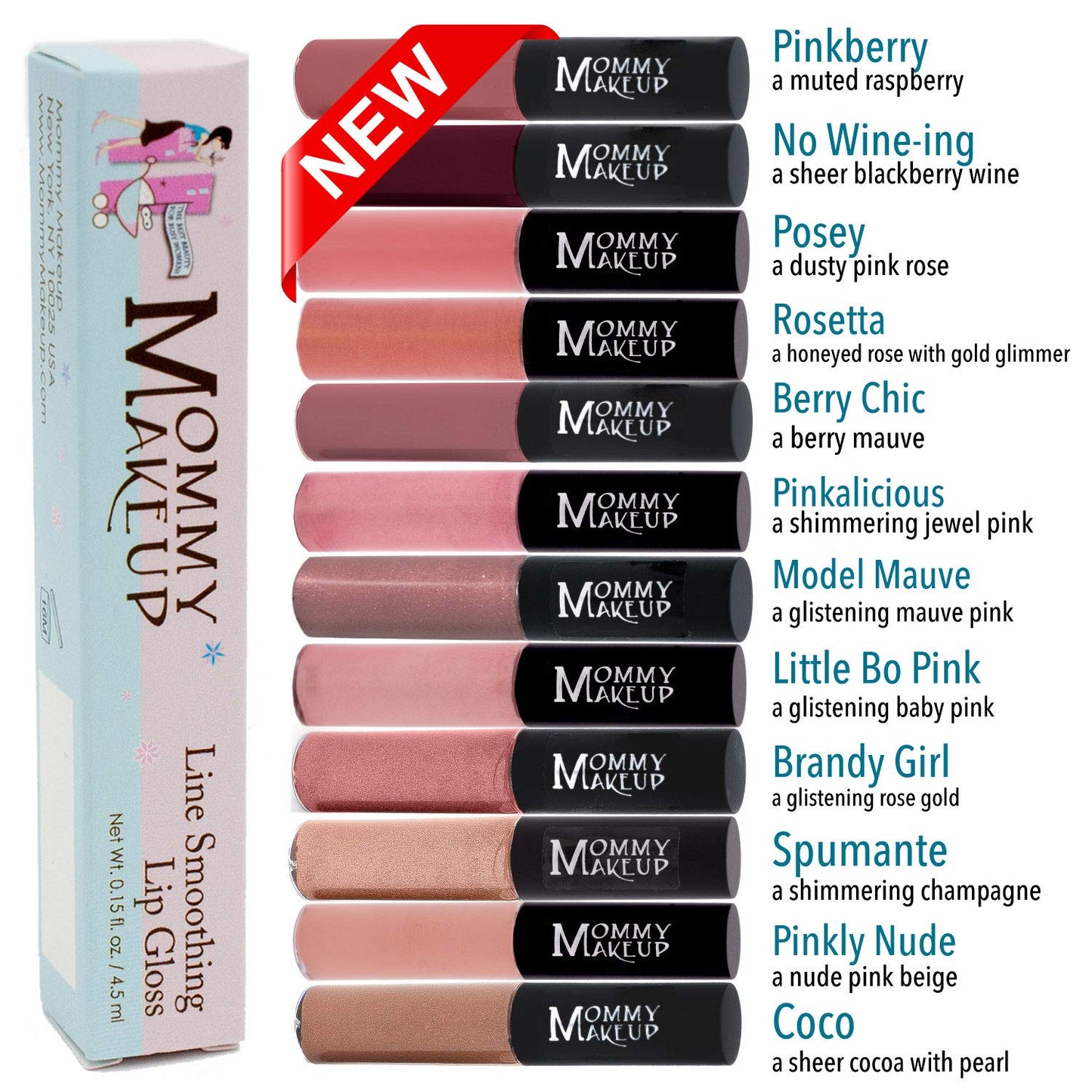 Mommy Makeup Line Smoothing Lip Gloss with Brown Algae & Golden Seaweed - Glossy, Moisturizing, High Shine, Paraben Free Lipgloss in Berry Chic (A Beauty & Personal Care Mommy Makeup