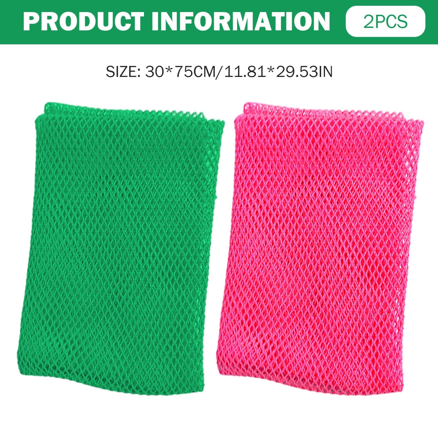 2Pcs African Net Sponge 12x30 Labor-Saving Long Widen African Net Cloth Portable Mesh Foldable Exfoliating Washcloth for Men and Women Beauty and Personal Care Xoeryoy