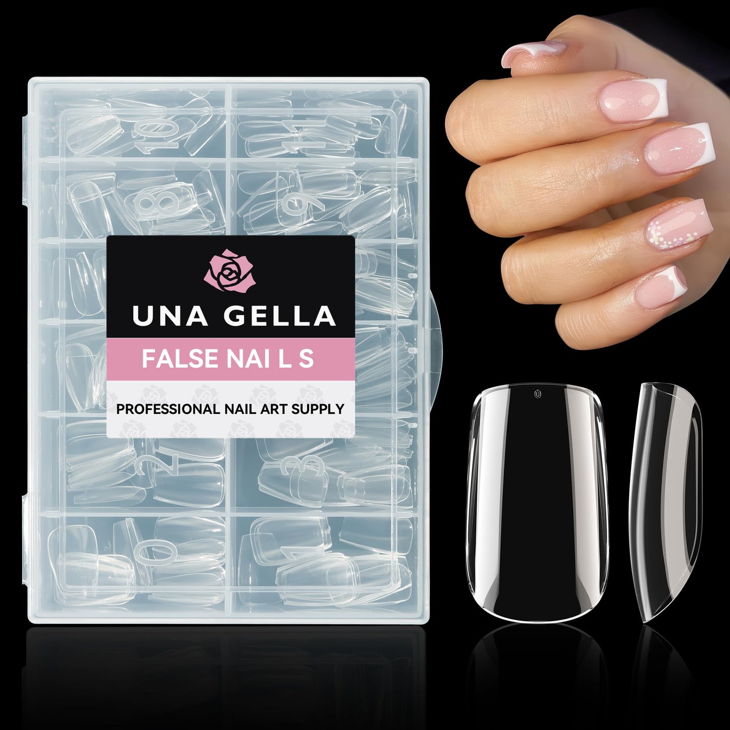 UNA GELLA Short Square Nail Tips 504pcs Square Gel Nail Tips 12 Sizes Full Cover Clear Press On Nails Fake Nails Extension for Home DIY Salon Beauty and Personal Care UNA GELLA Default Title
