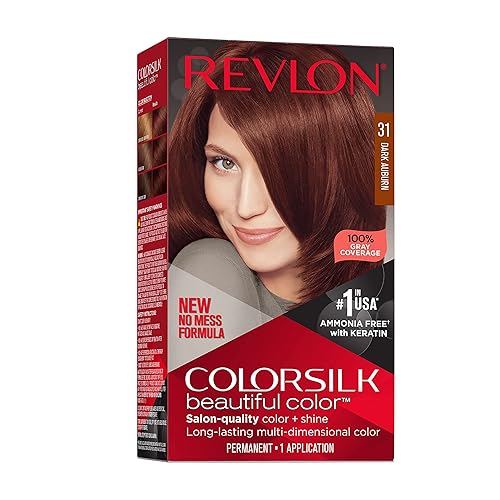 Revlon Colorsilk Beautiful Color Permanent Hair Color, Long-Lasting High-Definition Color, Shine & Silky Softness with 100% Gray Coverage, Ammonia Beauty & Personal Care REVLON