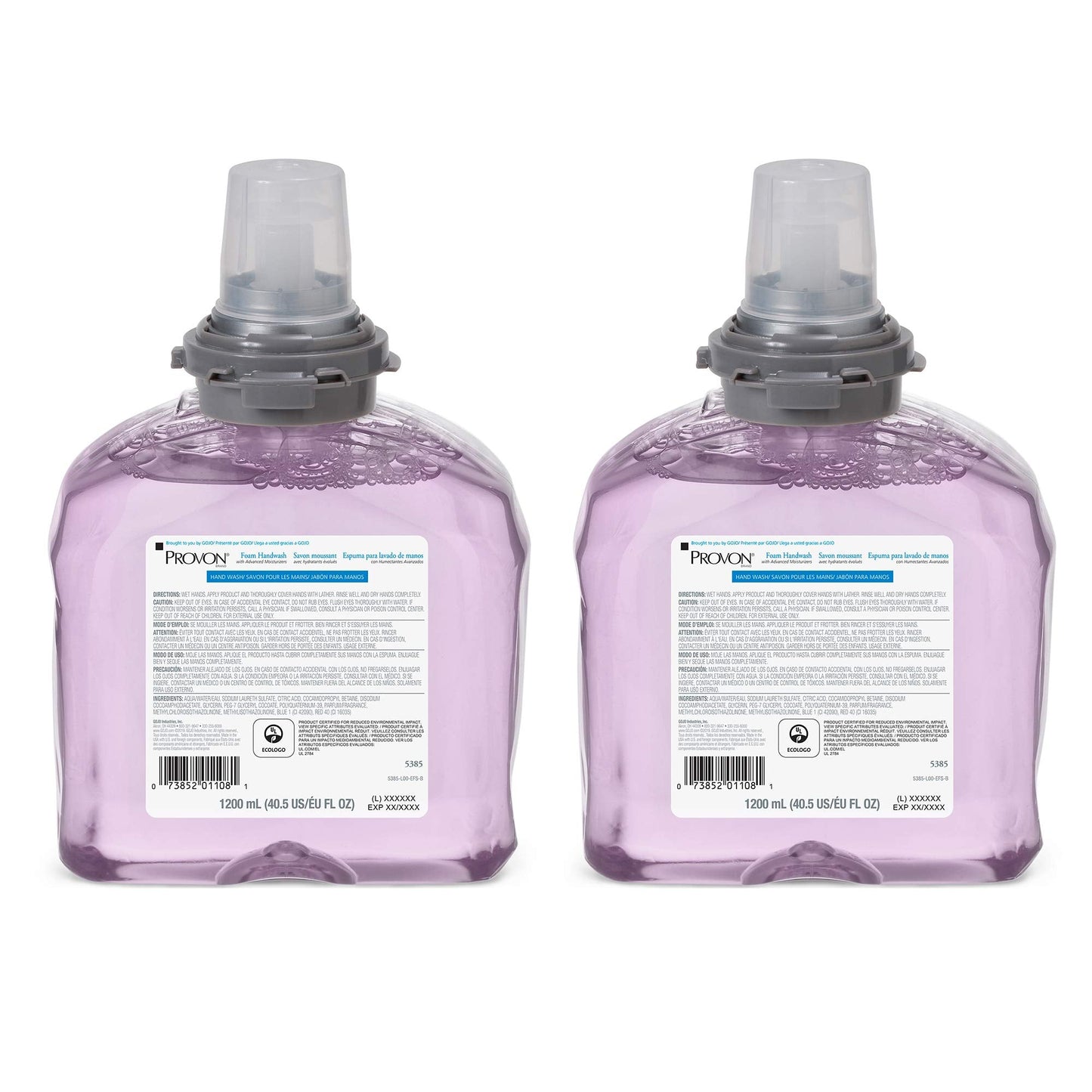 GOJO PROVON Foaming Handwash with Advanced Moisturizers, Cranberry Fragrance, 1200 mL Foam Hand Soap Refill for PROVON TFX Touch-Free Dispenser (Pack Beauty & Personal Care GOJO