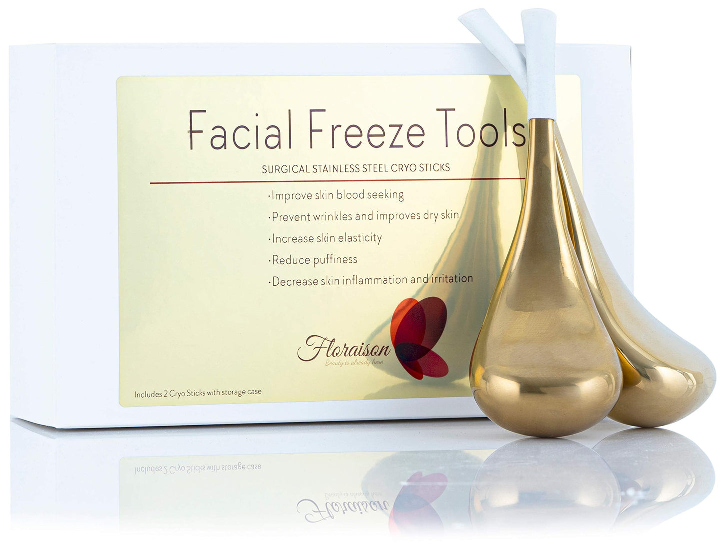 Floraison Unbreakable Stainless Steel Magic Cooling Beauty Facial Sticks for Face, Neck & Body Cryo Sticks & Cold Roller for face Puffiness Beauty & Personal Care FLORAISON BEAUTY IS ALREADY HERE