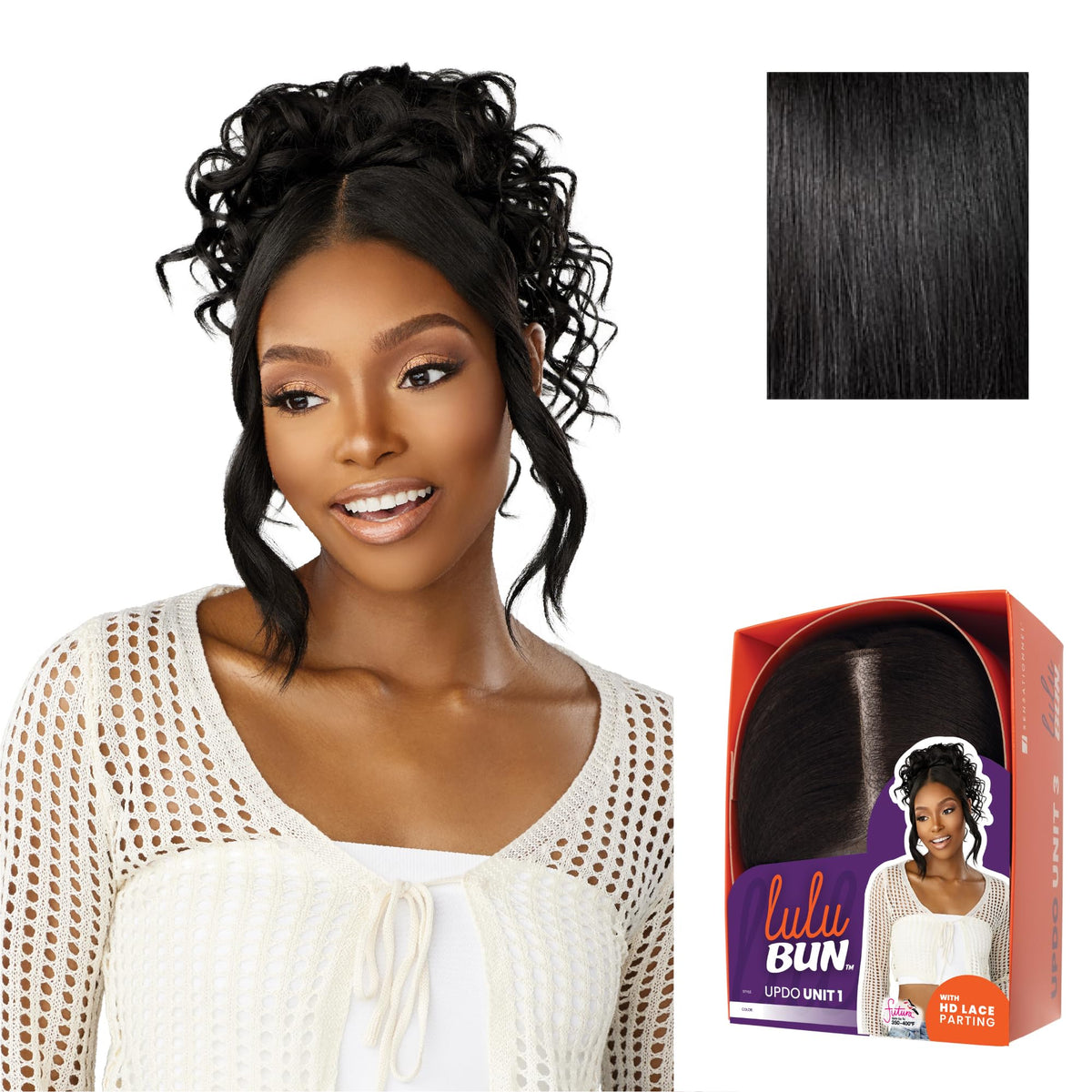 Sensationnel Lulu Bun Updo Hairextensions-Unit 1,1 JETBLACK