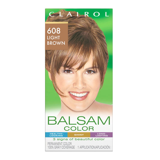 Clairol Balsam Permanent Hair Dye, 608 Light Brown Hair Color, Pack of 1 Beauty & Personal Care Clairol