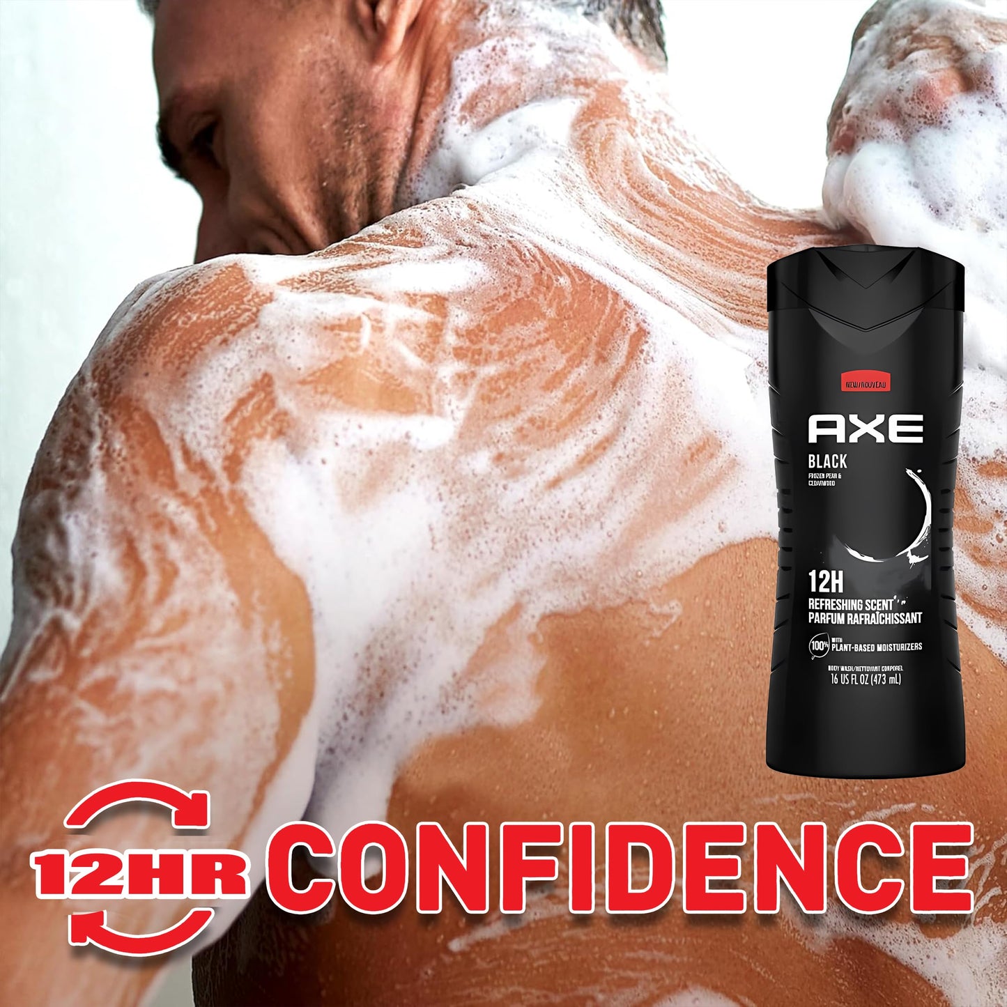 Axe Body Wash Black Frozen Pear And Cedarwood 12Hr 16 Ounce (Pack of 3) Beauty & Personal Care AXE