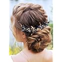Kercisbeauty Wedding Bridal Black Hair Comb Champagne Beads Long Chain Hair Piece Bridal Headband for Bun Hair Accessories for Women Beauty & Personal Care Kercisbeauty