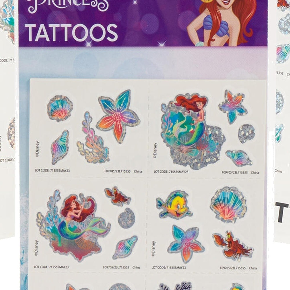 Show-Offs The Little Mermaid Temporary Tattoos - 96 Count
