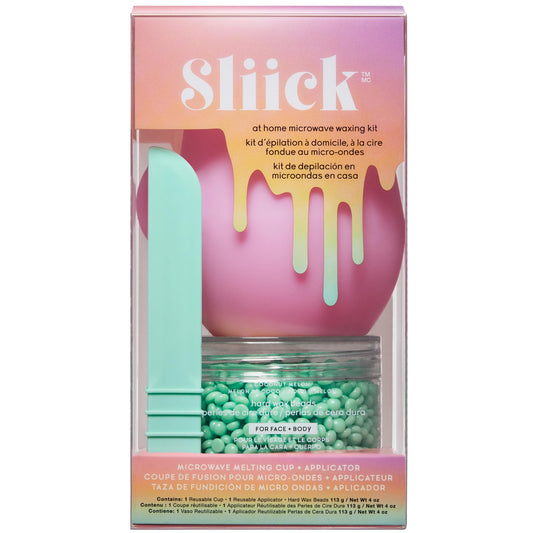 Sliick At Home Waxing Kit for Women, Pink - Coconut Melon, Hard Wax Kit for Hair Removal, Microwave Melting Cup, Applicator & Beads, At Home Wax Set Beauty and Personal Care Sliick