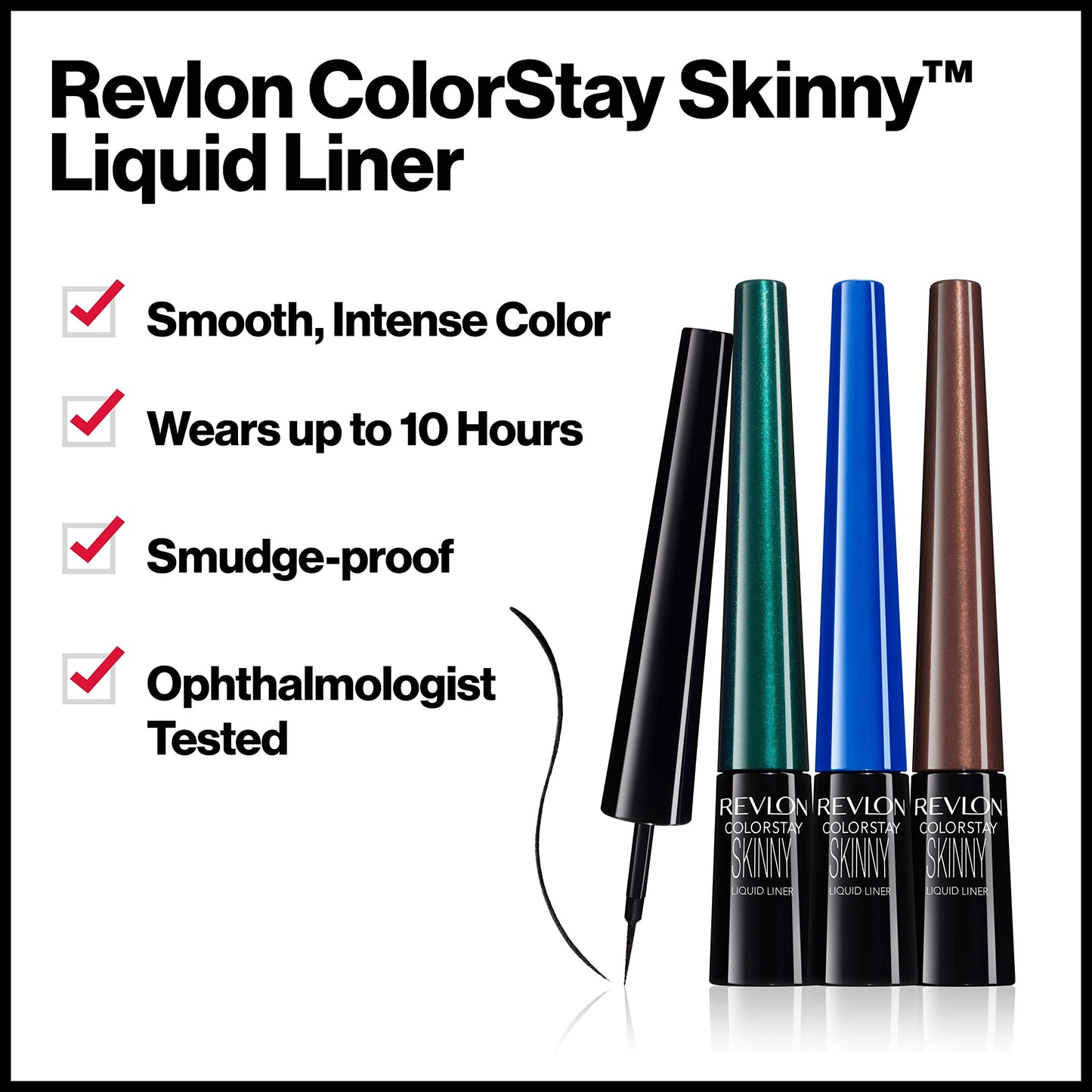 Revlon Skinny Liquid Eyeliner, ColorStay Eye Makeup, Waterproof, Smudge-proof, Longwearing with Ultra-Fine Tip, Black Out, 0.08 oz Beauty & Personal Care REVLON