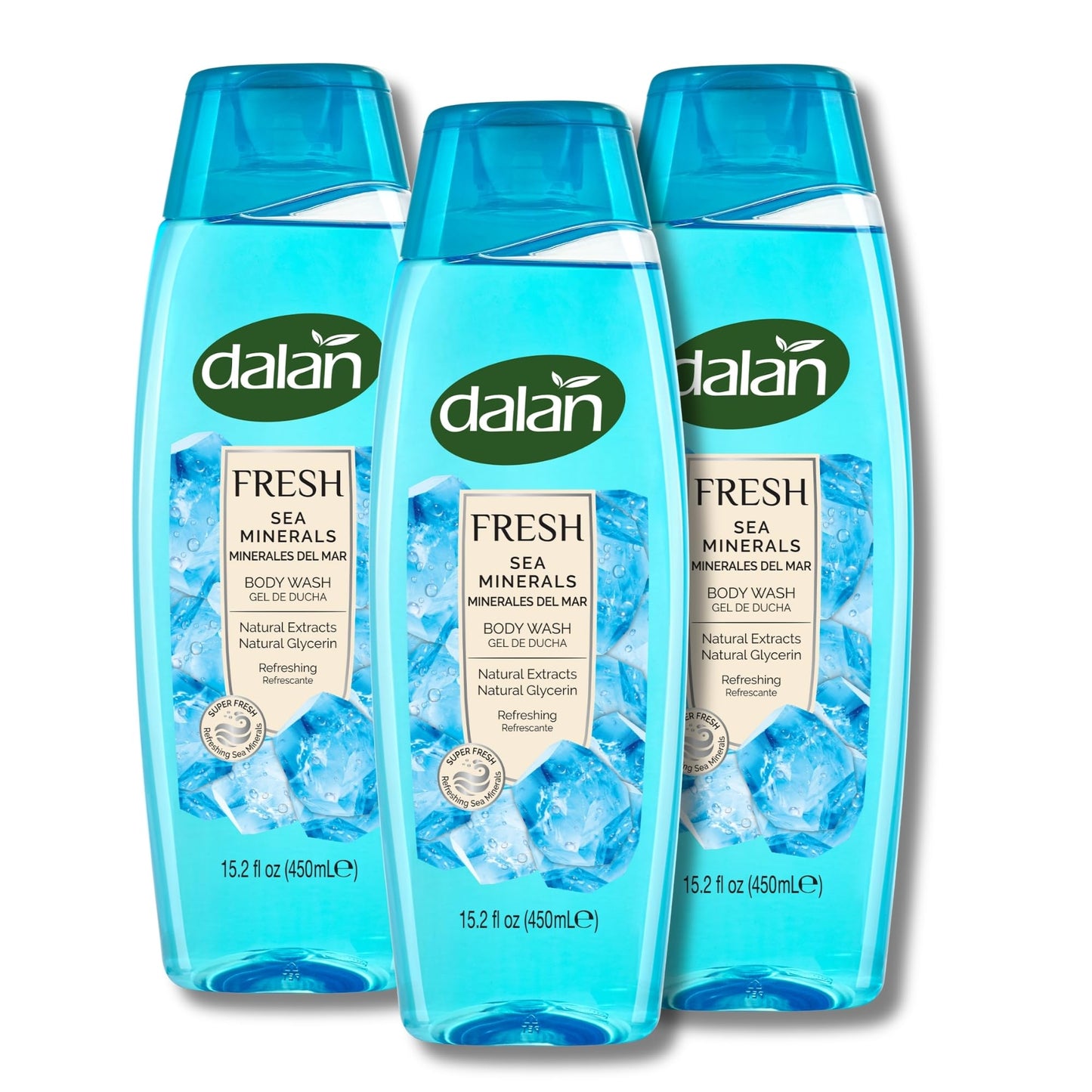 Dalan Natural Extracts Body Wash, with Fresh Pink Grapefruit & Aloe Vera & Sea Minerals, 15.2 fl oz (3 Pack, Sea Minerals) Beauty & Personal Care Dalan