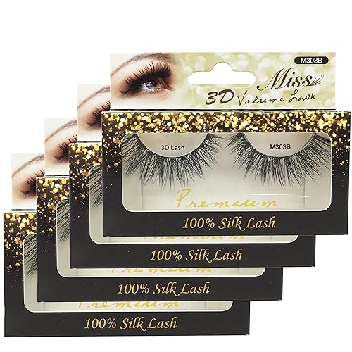 "4 Pairs" Miss Lash 100% Handmade Tapered 3D Volume lash M303B Beauty & Personal Care MISS LASH