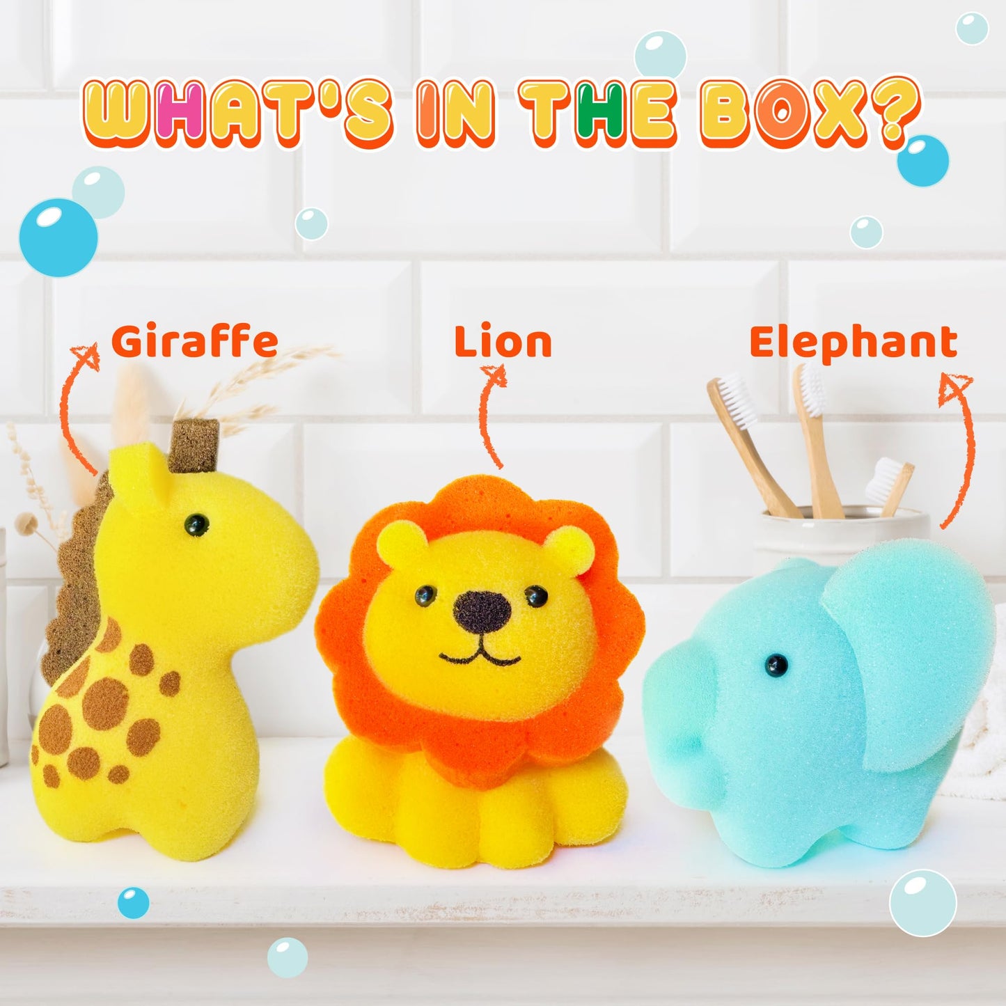 Spongentle Baby Bath Sponge Gift Set - Animal Kingdom Sponge 3 Pack - Bath Essentials for Baby Boys Girls Infants, Gifts for Newborn and Kids, Must Beauty & Personal Care Sunlite Sports