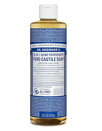 Dr. Bronner's Magic Soaps 18-in-1 Hemp Pure Castile Soaps Peppermint 16 fl. oz. Beauty & Personal Care Dr. Bronner's