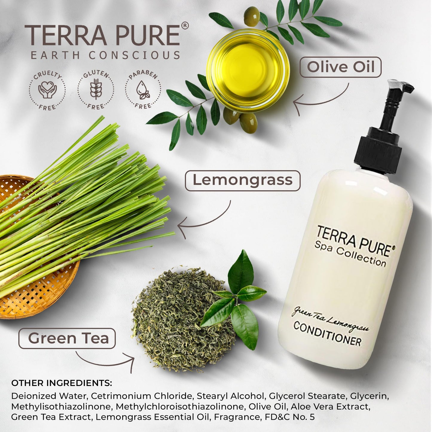 Terra Pure Conditioner | Spa Collection | Hotel Amenities in Pump Bottle | 10.14 oz. / 300 ml (Single Bottle) Beauty & Personal Care Terra Pure