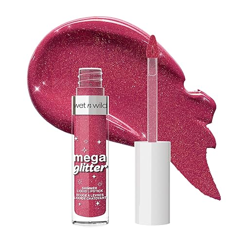 wet n wild Mega Glitter Shimmer Liquid Lipstick, Matte-to-Glitter Finish, Lightweight Formula, Comfortable Wear, Vitamin E-Infused for Nourished Beauty & Personal Care wet n wild