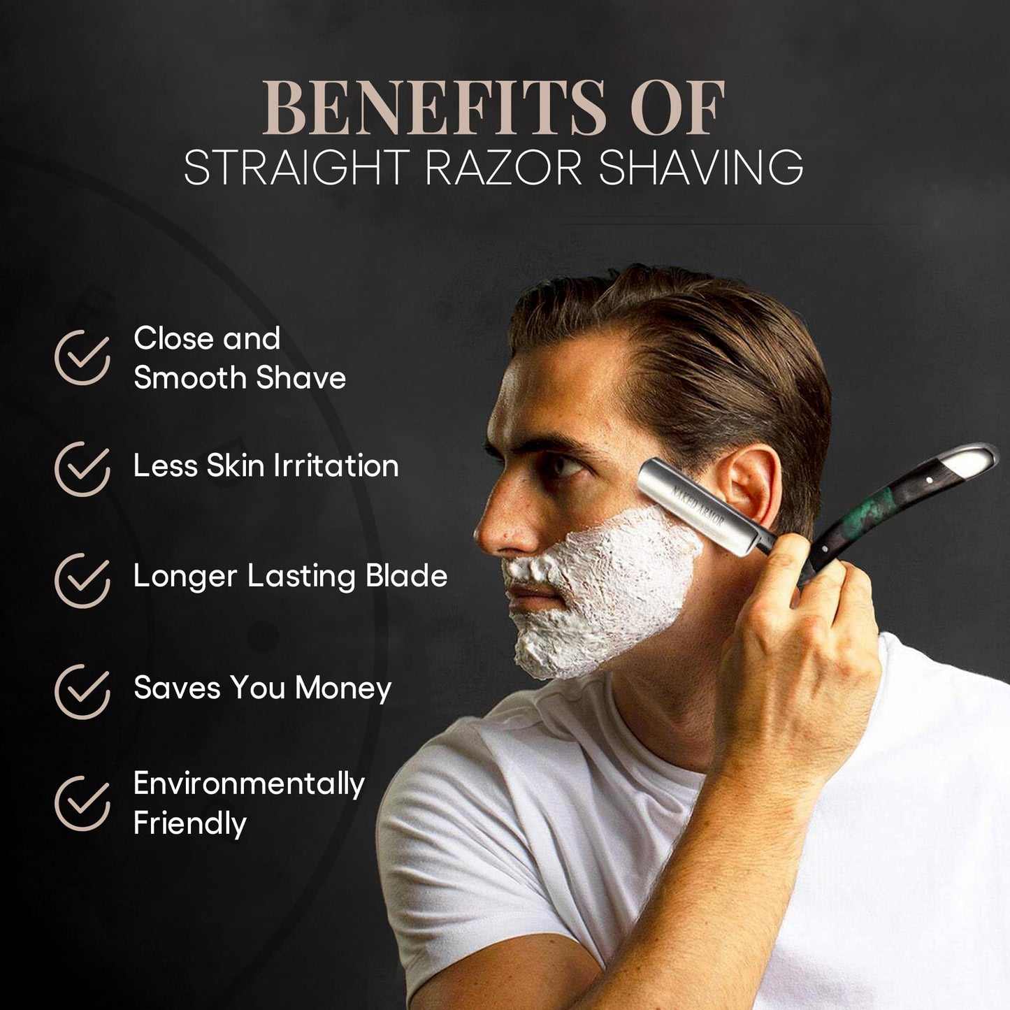 Naked Armor Professional Straight Razor for Men - Shave Ready 7/8" Japanese Steel Straight Edge Razor - Mador Series with Hand-Crafted Ebony Wood Beauty and Personal Care Naked Armor