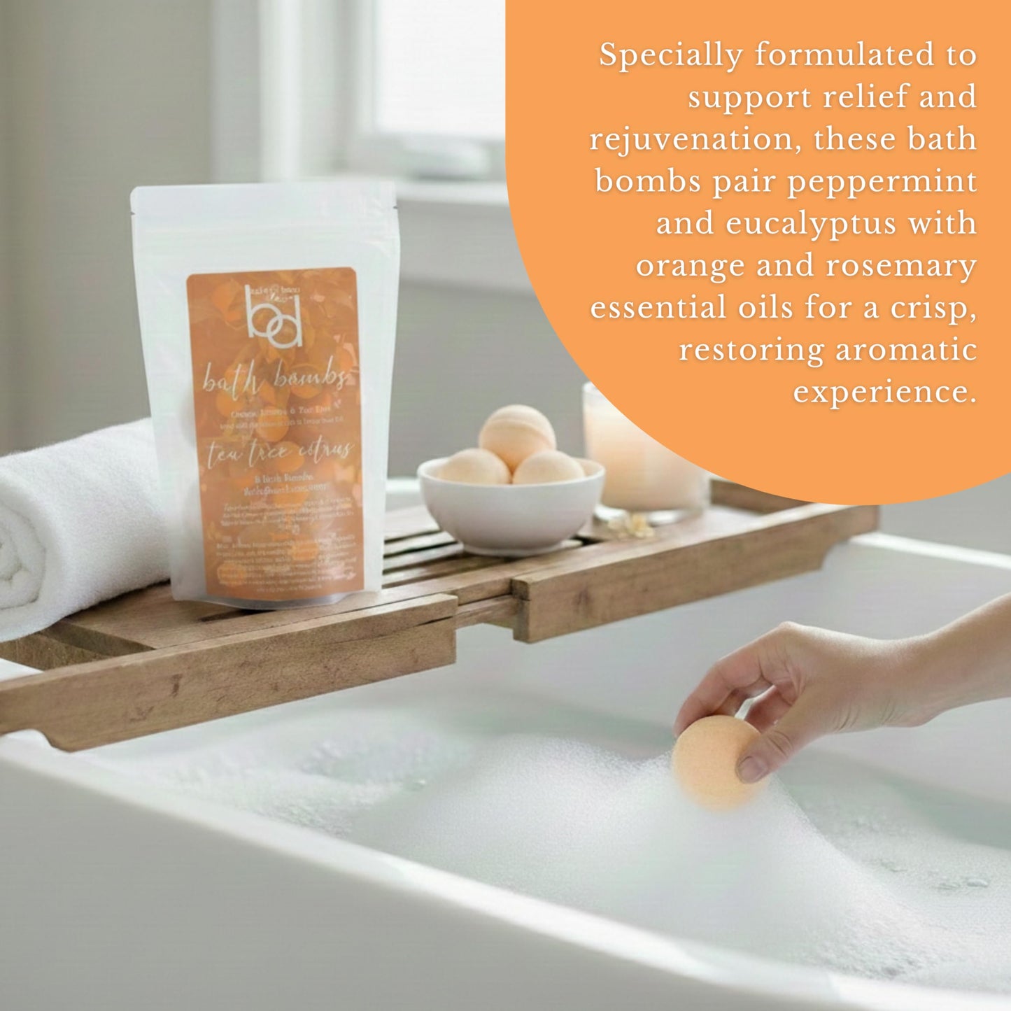 Belle & Beau Luxe Tea Tree Citrus Hemp Bath Bombs - Made with Organic Hemp Seed Oil and Essential Oils - 8 Count Beauty and Personal Care BB BELLE & BEAU LUXE
