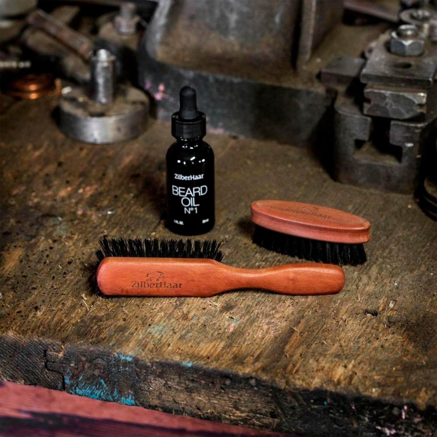 Beard Brush by ZilberHaar - Stiff Boar Bristles for Men's Grooming - Straightens and Promotes Growth - Works with Beard Oil and Balm - For Beard Kits Beauty & Personal Care ZilberHaar