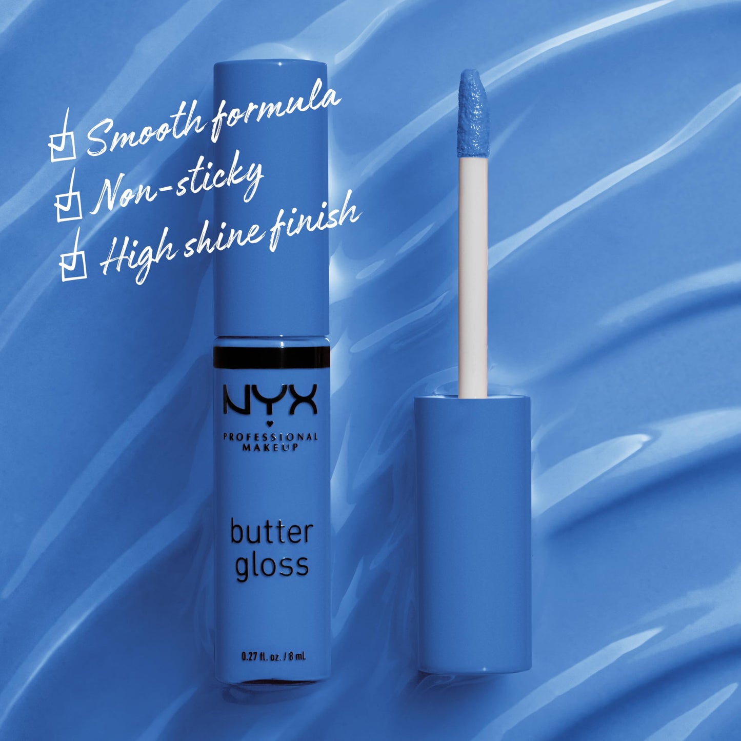 NYX PROFESSIONAL MAKEUP Butter Gloss, Non-Sticky Lip Gloss - Blueberry Tart (Periwinkle Blue) Beauty & Personal Care NYX PROFESSIONAL MAKEUP