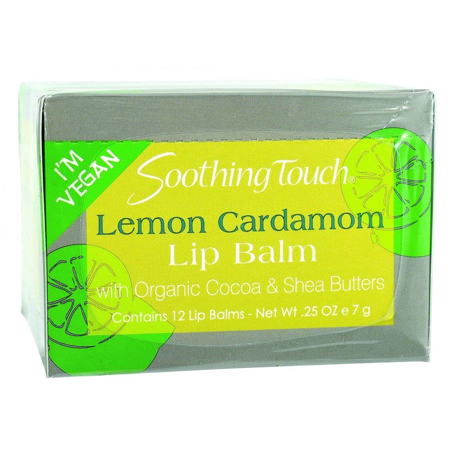 Lip Balm, Vegan, Lemon Crdm, .25 oz (pack of 12 ) ( Value Bulk Multi-pack) Beauty and Personal Care Soothing Touch