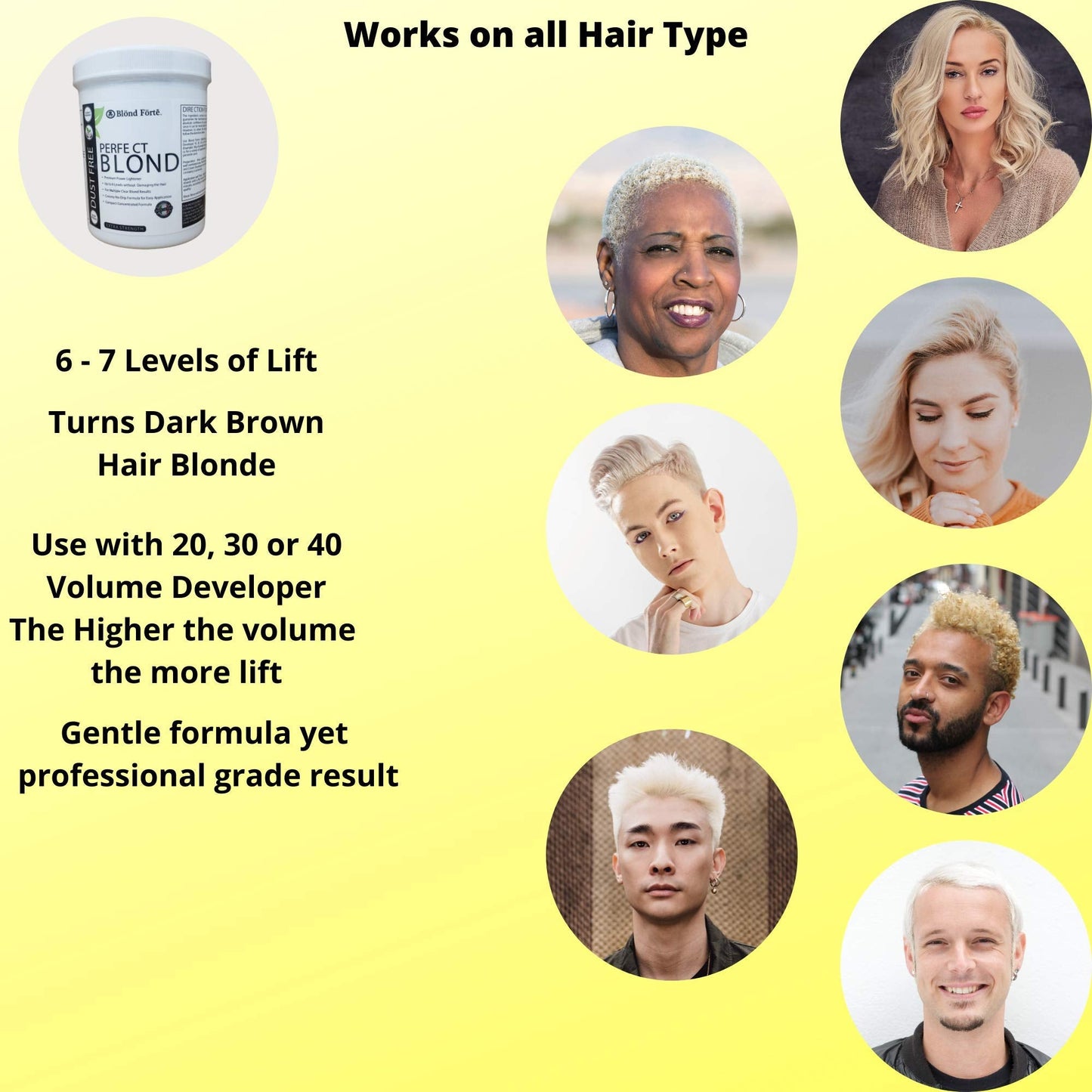 1.1 Pound Tub (17.6 Ounce) Perfect Blond Extra Strength Professional Hair Dye Toner Lightener Bleach - Made in Italy Beauty & Personal Care Blond Forte
